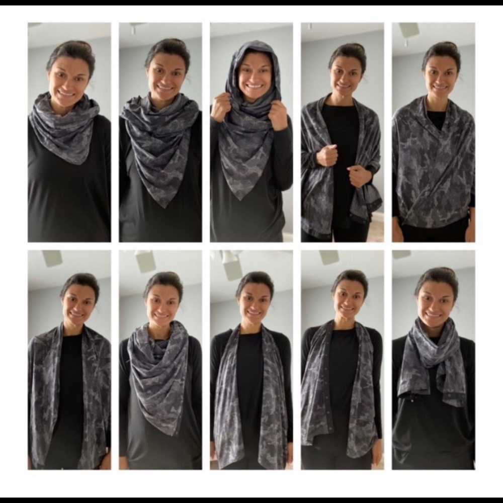 lululemon vinyassa scarf jacquard in black